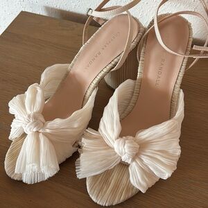 Loeffler Randall Camellia White Pleated Bow Heel